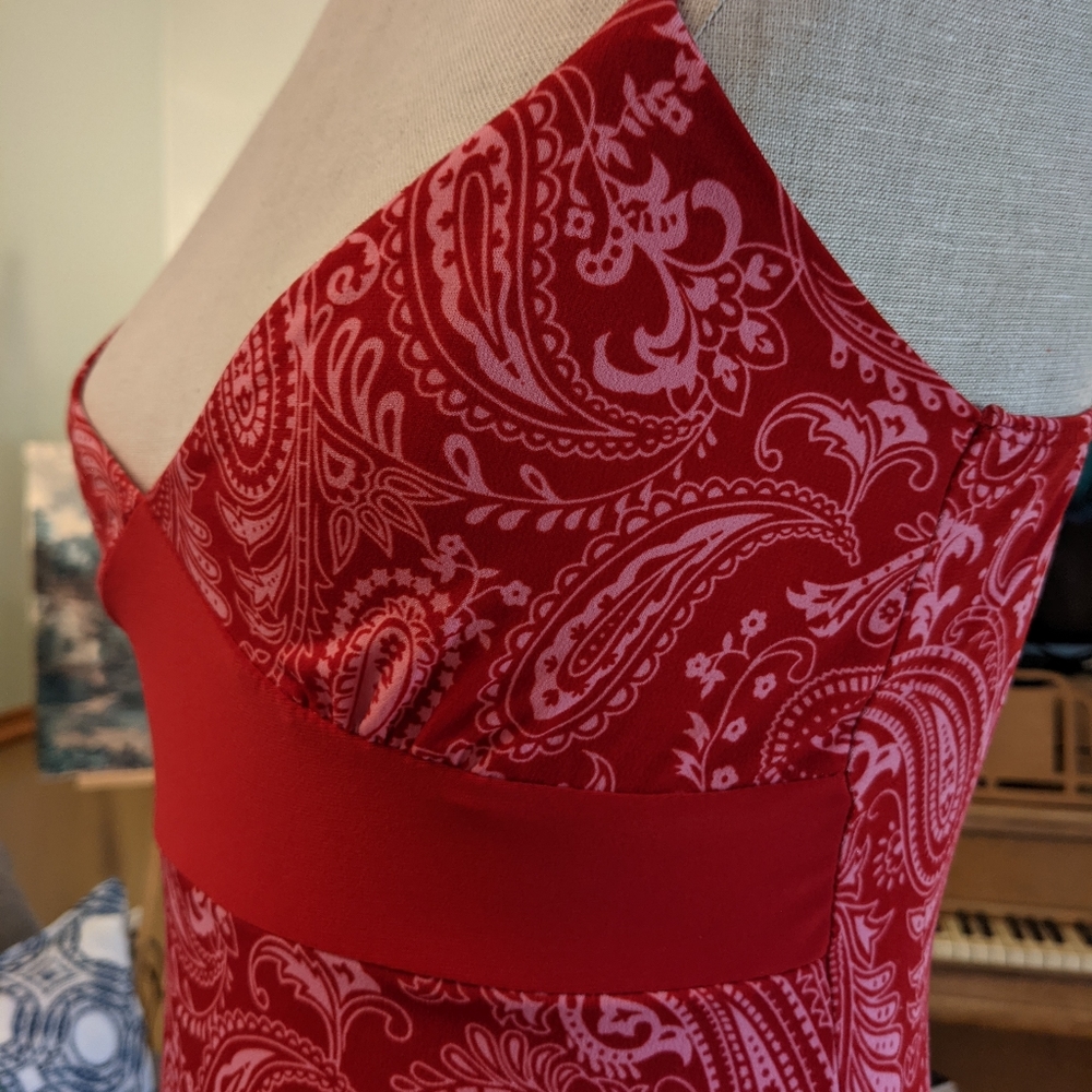 Wet Seal cami in pink and red Paisley y2k rocker glam